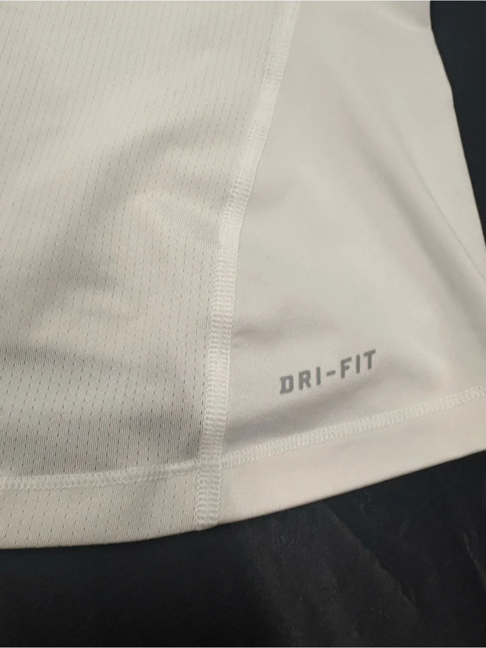 Nike Pro White Racerback Training Tank with Black stripe Logo